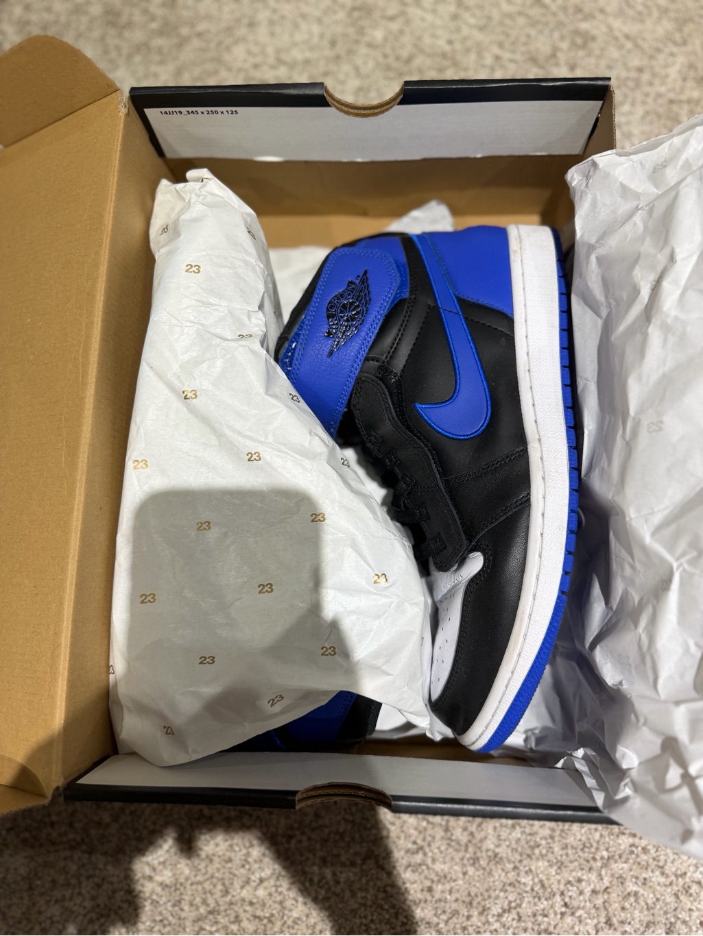 Jordan Air High-Top Sneaker - Black & Royal Blue